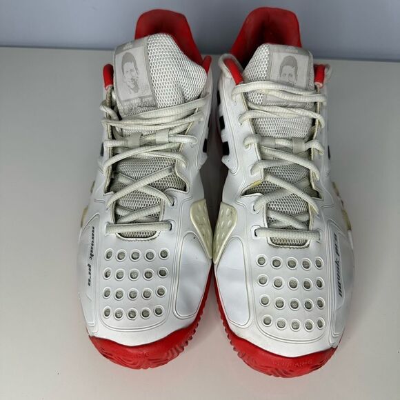 Adidas Barricade Novak Pro Tennis Court Shoes (White/Navy/Red) size Mens 11.5 US - Picture 5 of 10